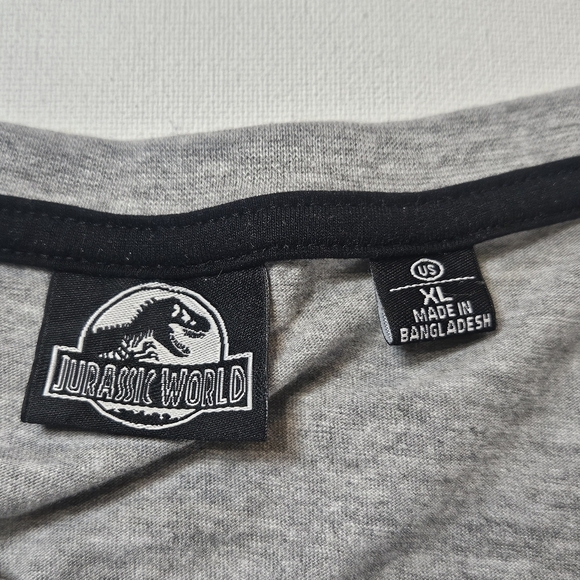 Jurassic World Mens T-Shirt XL Grey Black Graphic 2020s Universal Movie Tee EUC - Picture 5 of 6